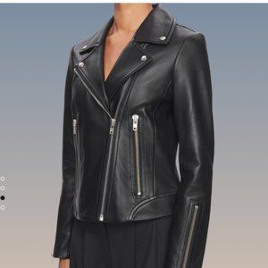 DSTLD - Women's Leather Biker Jacket - Size SMALL